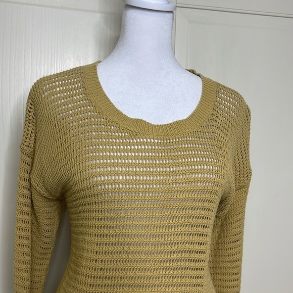 Madewell Women’s Northshore Pulover Open Knit Sweater Yellow Size Medium - Picture 2 of 8